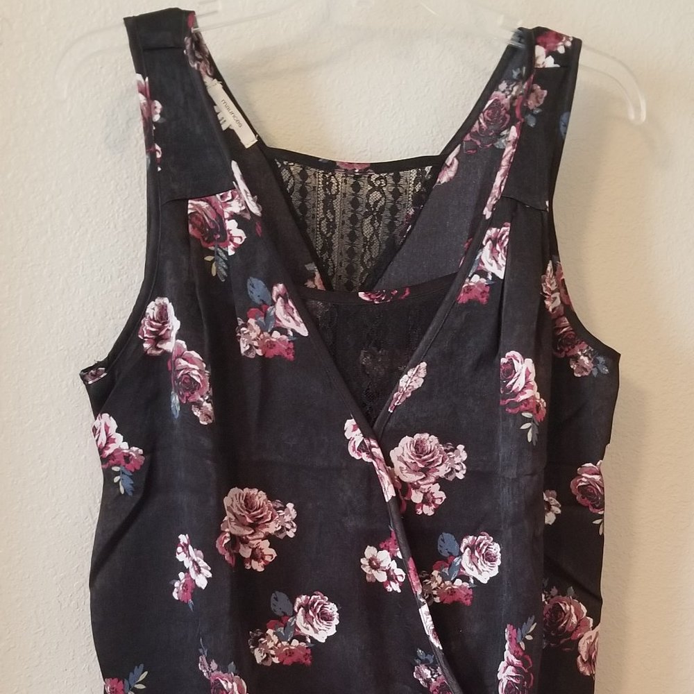Black Rose Print Blouse